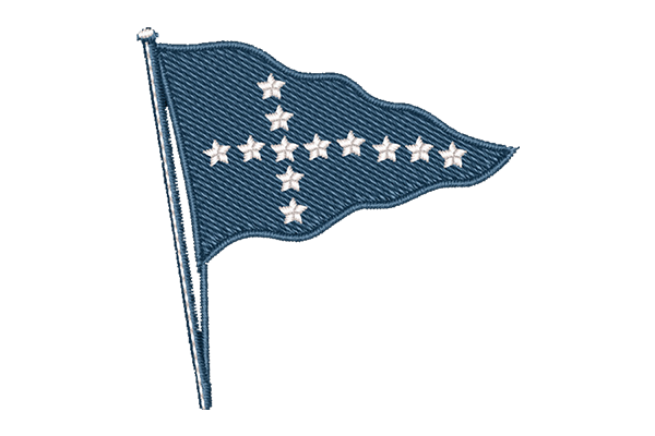 SCYC Burgee with Blue Pole